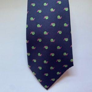 Navy Hermes Silk Tie Escargot